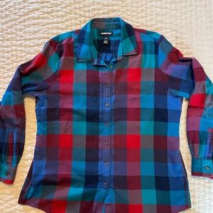 Land's End Women's Cotton Flannel Shirt L (14-16)